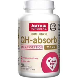 QH-Absorb 200mg 60 softgels grootverpakking - ubiquinol (gereduceerd co-enzym Q10) | Jarrow Formulas
