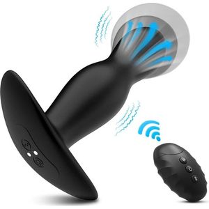 Automatische opblaasbare anale buttplug - Uiteinde opblaasbaar - Kralen - Draadloze afstandsbediening - Luxe anale stimulatie - 10 vibratiestanden - Prostaat massage