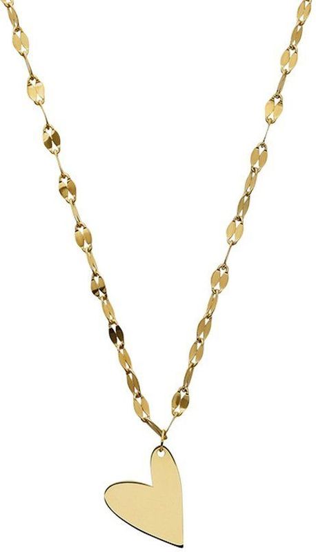 Lucardi - Ketting Hart - 9 Karaat - Goudkleurig - 45 cm