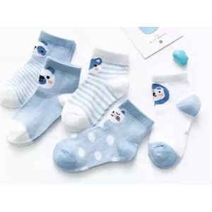 5 paar New born Baby sokken - Set Babysokjes - 0-6 maanden - Blauwe Babysokken - multipack - Dierensokken - Beestenboel - Baby Sokken - New born sokken - Kraamcadeau voor Jongen of Meisje - Babyshower Cadeau - Kraammand