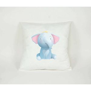 Kussensloop Olifant Beestenboel Safari - Kussenhoes - Sierkussen - Kinderkamer - 45x45cm - Exclusief Vulling - PillowCity