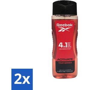 Reebok - Activate Your Senses - Douchegel - 4 in 1 - 400 ml - Voordeelverpakking - 2 stuks