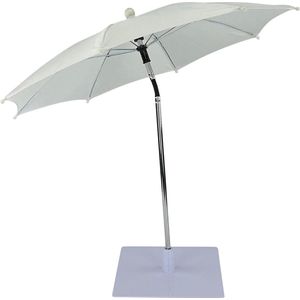 WDMT Compacte Tafelparasol - ø 60 x 56 cm - Mini Parasol - Tafelparasol voor Buiten - Moderne Tafel Parasol - Schaduwdoek - Parasols - Wit