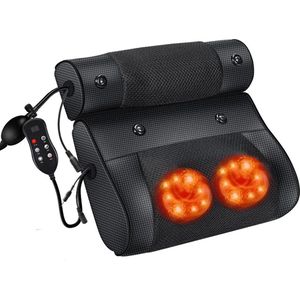 RM Store® - Massage Kussen - Elektrische Hoofdmassage Kussen - Infrarood - Ontspanner - Massager - Nek - Rug - Zwart - 40x25 cm.