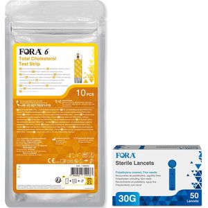 FORA 6 Cholesterol Teststrips + FORA Lancetten 30G (Combo Product)