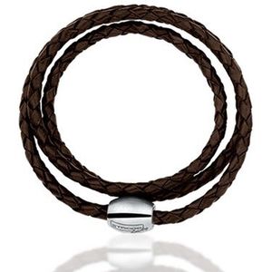 Montebello Armband Dolly - Bruin Leder - 316L Staal - Wikkel - 20cm