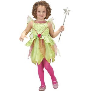 Widmann - Elfen Feeen & Fantasy Kostuum - Magische Fee Sprookjesbos - Meisje - Groen - Maat 116 - Carnavalskleding - Verkleedkleding