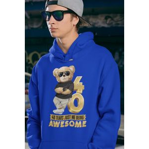 40 Jaar Verjaardag cadeau Hoodie - Blauw Hoodie Mannen - Maat M - Verjaardag Cadeau Mannen - Limited Edition