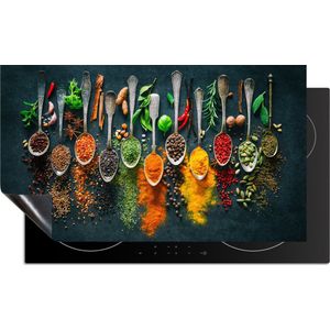 Inductie beschermer - Afdekplaat inductie - 60x52 cm - Kookplaat beschermer - Kruiden op lepels - Keuken accessoires - Keuken decoratie - Inductie protector - Inductie Mat - Inductiebeschermer