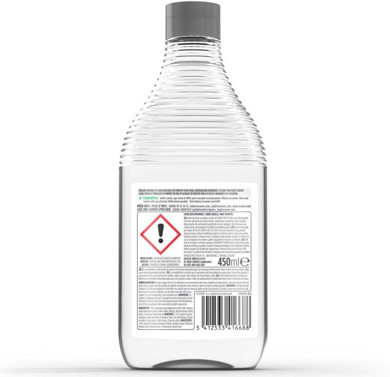 Ecover - Afwasmiddel Zero - 450 ml - Geur- en Kleurstofvrij