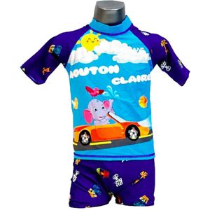 Procean - zwemkleding- voor kinderen - UV-werend - blauwe auto - maat 128