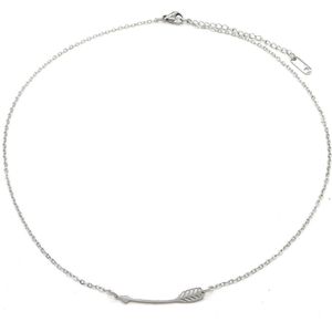 Ketting met Pijl - RVS - Verstelbaar 44-48 cm - Zilverkleurig