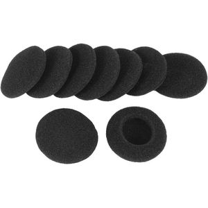 Zwarte zachte oorkussens voor hoofdtelefoon - Set van 10 - 4,5 cm buitendiameter - Comfortabele oorpads - Vervangende earpads