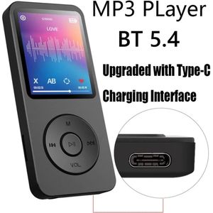 1,8-inch draagbare MP3-speler met Type-C Bluetooth 5.4 compatibele e-reader - Zwart