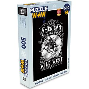 Puzzel Mancave - Cowboy - Vintage - Western - Legpuzzel - Puzzel 500 stukjes