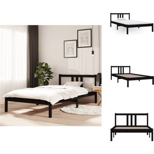vidaXL Houten Bedframe - Eenpersoonsbed 100x200 - Massief Grenenhout - Stabiel en Comfortabel - Bed