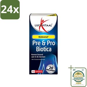 Lucovitaal - Pre & Probiotica - Bioticomel - 20 Miljard Bacteriën - 90 Capsules - Voordeelverpakking - 24 stuks - Prebiotica - Spijsvertering