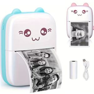 Mini Draadloze Thermische Printer – Compact & Draagbaar – Sticker & Notitieprinter – Roze