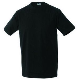 James and Nicholson Unisex Zware Ronde Tee (Zwart)