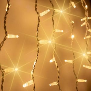 Lichtgordijn koppelbaar wit | 14 meter 2100 LEDs | 2200K extra warm wit met twinkel | rubber
