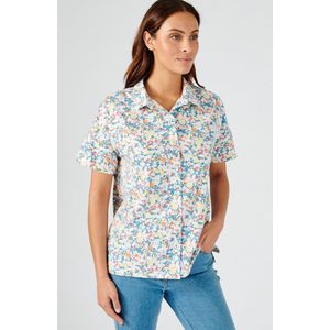 Damart - Gebloemde blouse in Climatyl®, gerecycleerde vezels - Dames - Blauw - L