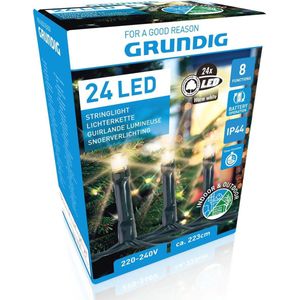 Grundig Kerstverlichting - 24 LED - 8 Standen - met Timer - 223 cm - Warm Wit