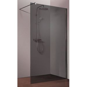 Ben Walk In Moon Douchewand - 120x200 cm - RVS/Grijs Glas - Inloopdouche