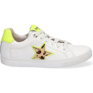 Braqeez Leigh Louwies Meisjes Veterschoenen - Wit - Leer - Ritssluiting