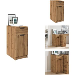 vidaXL Bureaukast - Bureaukasten - Opbergkast - Kantoorkast - Bureaukast 33x50x75 cm bewerkt hout artisanaal eikenkleurig