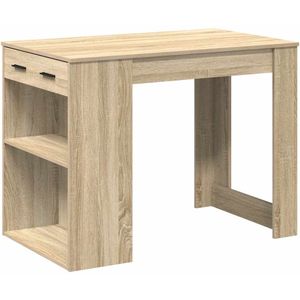 vidaXL Bureau - Bureaus - Laptoptafel - Computertafel - Bureau met lade&plank 102x62x77,5 cm bewerkt hout sonoma eiken