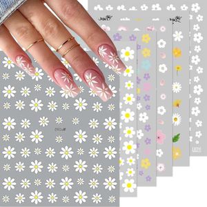 Allecto Plus - Zelfklevende Madeliefjes Nagelstickers - Nail Art Accessoires voor Vingernagels - Set van 6 Stuks