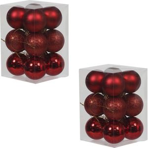 36x Rode kunststof kerstballen 6 cm - Glans/mat/glitter - Onbreekbare plastic kerstballen rood