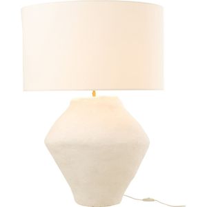 J-Line lamp + kap Pot Spinner - papier mache - wit
