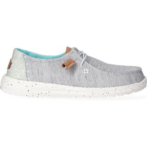 HEYDUDE Wendy Heathered Slub Tropical Dames Instappers Grey Maat 39