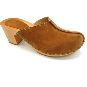 DINA Heels Beige dames clogs suede