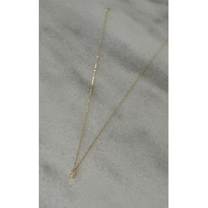Marie-Lin Jewelry - minimalistische ketting met steentje - 925 sterling - 40 cm