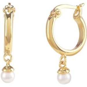 Oorbellen dames | oorringen dames | 925 zilver | gouden parel oorbellen | goudkleurig | cadeau voor vrouw | black friday 2023 | schoencadeautje sinterklaas | kerstcadeau voor vrouw