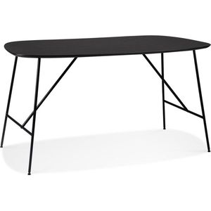 Alterego Kleine tafel/bureau 'FIONA' van zwart eikenhout