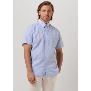 SELECTED MEN Slhslimnew-linen Shirts Ss Classic W Heren - Vrijetijds blouse - Blauw - Maat M