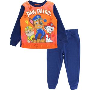 Paw Patrol- Kinderpyjama- Oranje/Blauw- Fleece Pyjama- Maat 104