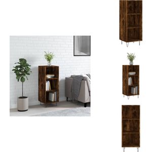 vidaXL Dressoir - Dressoirs - Kast - Wandkast - Dressoir 34,5x32,5x90 cm bewerkt hout gerookt eikenkleurig