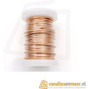 Koperlakdraad 1,3 mm lengte 8 meter 100 gram