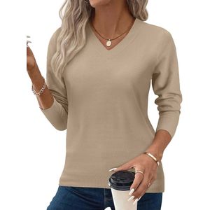 Lichte damestrui met lange mouwen en V-hals in diverse kleuren