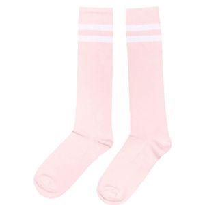 Kousen - 2 paar kniekousen - Rood/wit - Roze/latte - Veganistisch - Maat 35/38