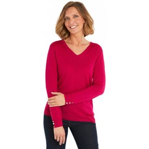 Effen trui van merinoswol met slanke V-hals