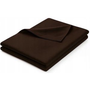 Katoenen satijnen hoeslaken 160x200 cm, traditioneel, donkerbruin
