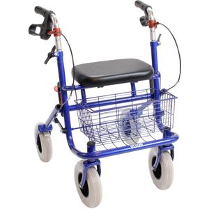 Premis Provo - Rollator - Metallic Blauw - Met Zitje - Zithoogte 50 cm
