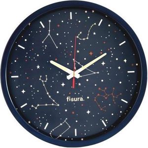 Fisura Wandklok Galaxy 30 Cm Staal/glas Blauw/wit