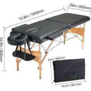 Massagetafel - Inklapbaar - Hoogtestanden - Behandelbank - Behandeltafel - Bed
