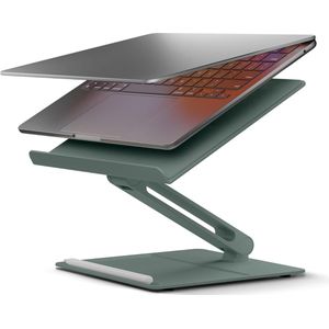 Laptopstandaard, in hoogte verstelbaar, ergonomisch computerbureau, compatibel met en laptops en tablets (leigroen)